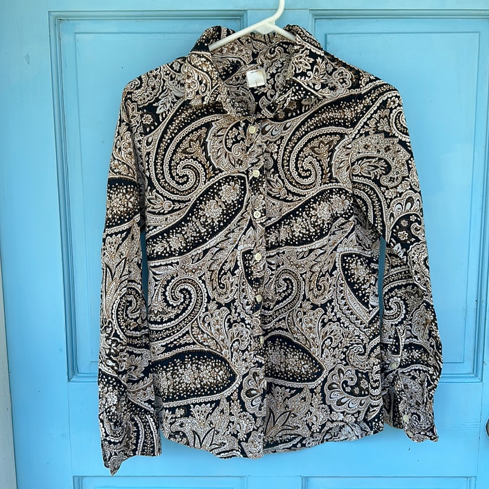 J. Crew Perfect Shirt Paisley size S